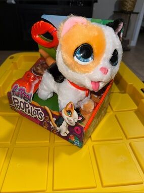 Interactive Plush Cat - White, Orange, Black